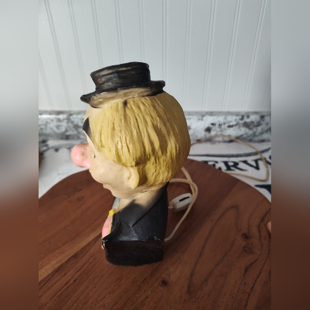 Vintage Plastic Lighted Clown Head Bust Night Light Tested Works - Picture 3 of 8